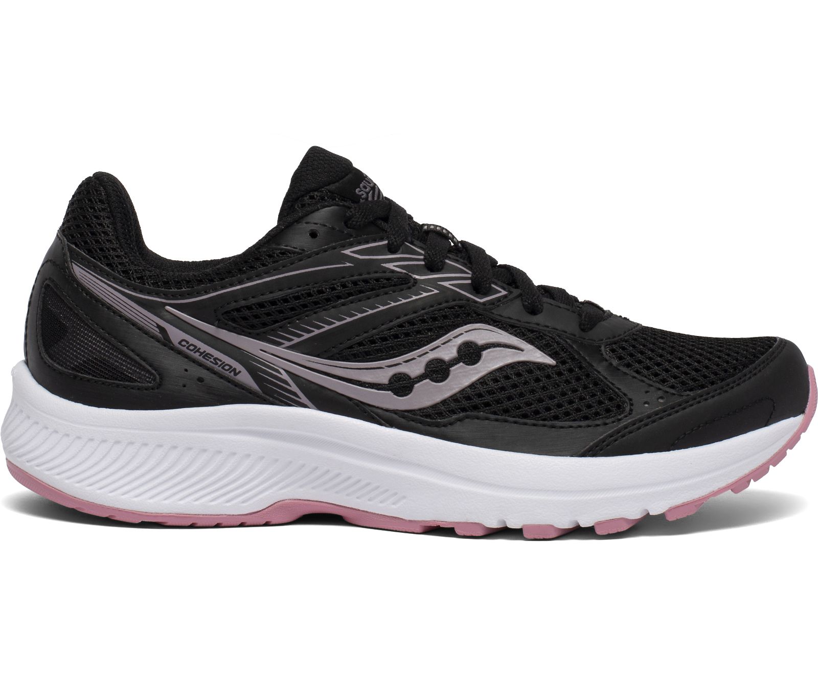 Women\'s Saucony Cohesion 14 Running Shoes Black / Pink | Singapore 092FDNM